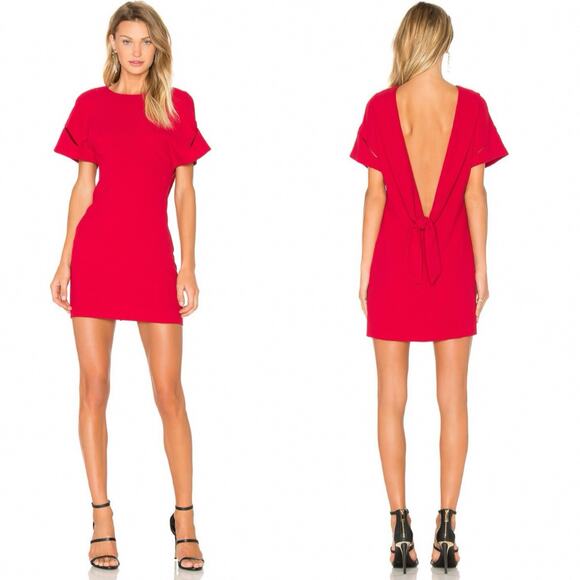 IRO Dresses & Skirts - IRO Hilda Dress Wine Red Short Cutout Sleeve Drape Back Zip Size 2 NEW